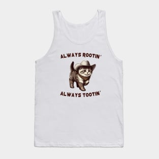 Always Rootin' Always Tootin' Cute Cowboy Cat Tank Top